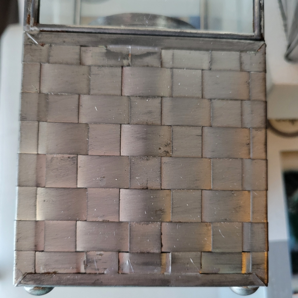 2 NIB Iron & Glass Basket Weave Candle Holders ~ Made in Mexico ~ Pretty! - Picture 7 of 16